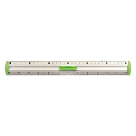 Linijka Tetis z uchwytem aluminiowa 30cm, Zielony